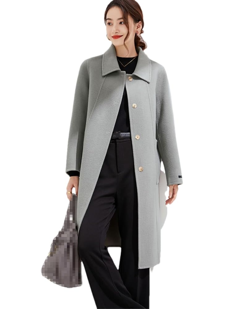 Amazon.com: Adhdyuud Women's With Pocket Wool Woolen Coat